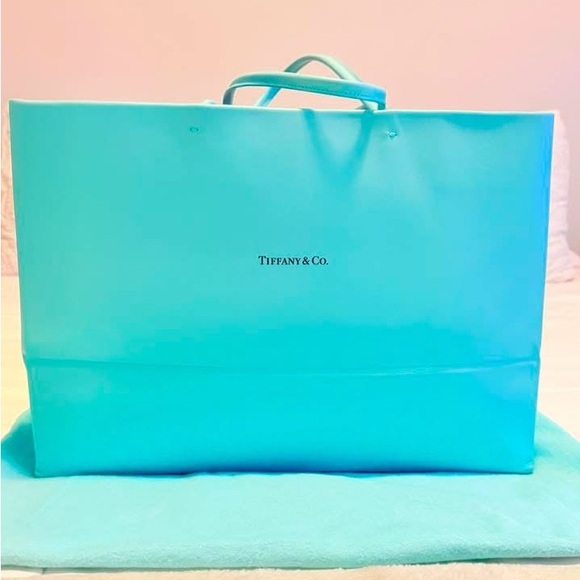 ❤️Tiffany Large Shopping Tote in blue leather ❤️ - Picture 3 of 8